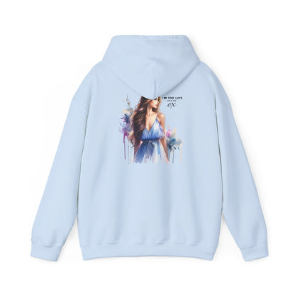 I'm Too Cute For My Ex Stylish Artistic Hoodie, Cozy Sweatshirt for All Occasions, Perfect Gift for Fashion Lovers, Trendy Layering Essential, Great for Holidays