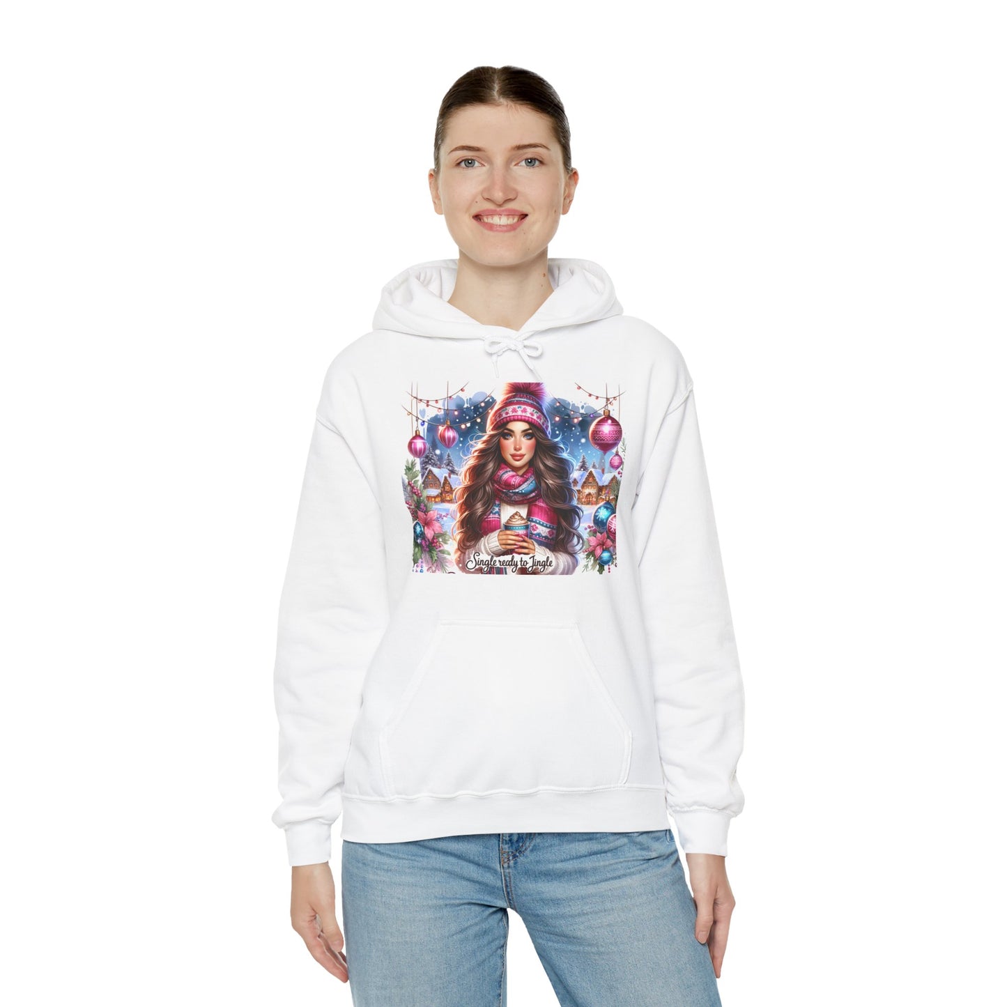 Christmas Hooded Unisex Sweatshirt - Single And Ready to Jingle