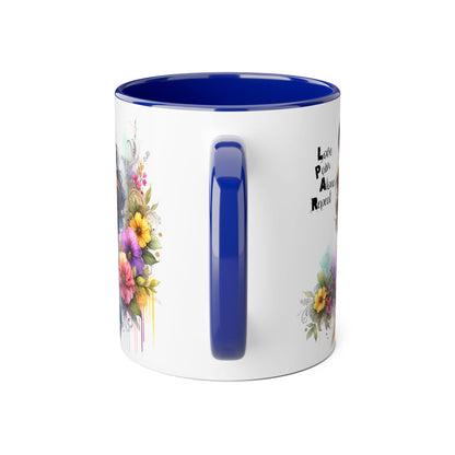 Colorful Floral Accent Mug with Inspirational Quote