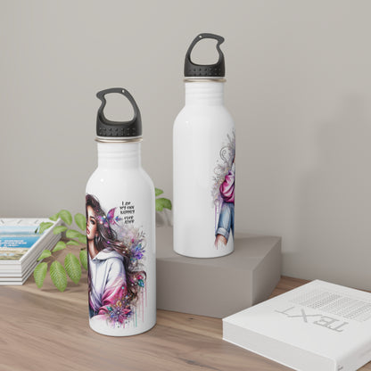 I Am My Own Happily Ever After Stylish Stainless Steel Water Bottle with Floral Design - Perfect for Active Lifestyles