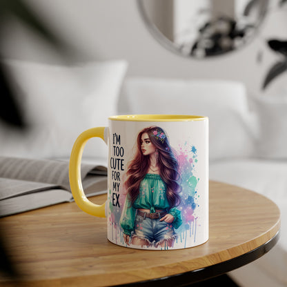 I'm Too Cute For My Ex Mug | Fun Coffee Mug | Accent Mug | Gift for Her | Cute Gift Idea | Sassy Humor Mug | 11oz