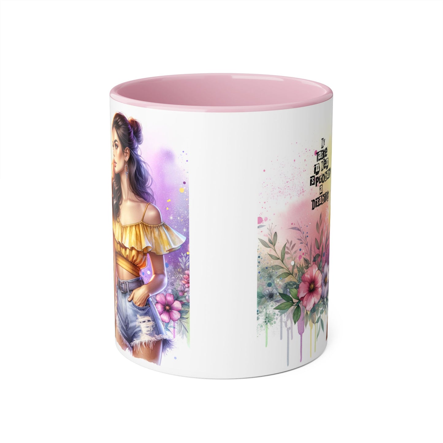 Funny Accent Mug - My Taste in Men is Probably a Disability Humor 11oz Cup