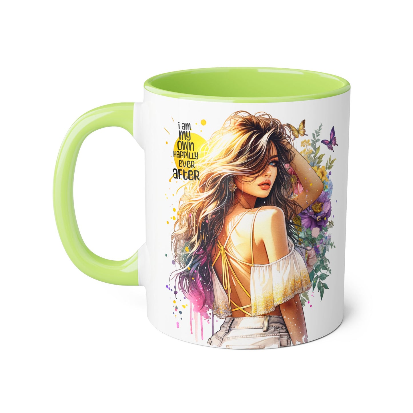 I Am My Own Happily Ever After Empowering Inspirational Accent Mug, Motivational Coffee Cup, Gift for Her, Self-Love Mug, Adulting Humor, Home Office Decor