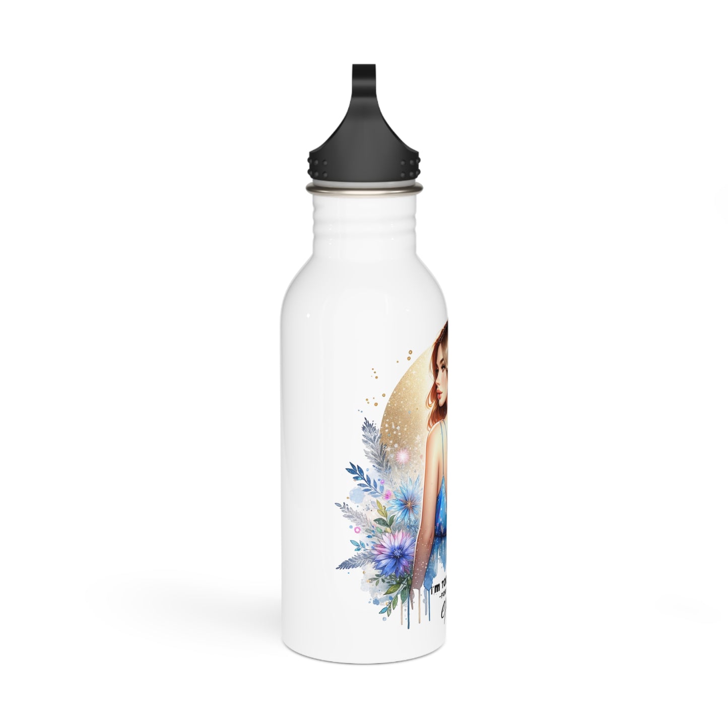 I'm Too Cute For My Ex Floral Girl Stainless Steel Water Bottle, Travel Mug, Hydration Bottle, Gift for Her, Sports Bottle, Eco-Friendly Water Container