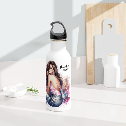 Thank U, Next Glamorous Water Bottle, Stylish Drinkware for Her, Trendy Gift, Eco-Friendly Travel Accessories, Personalized Hydration