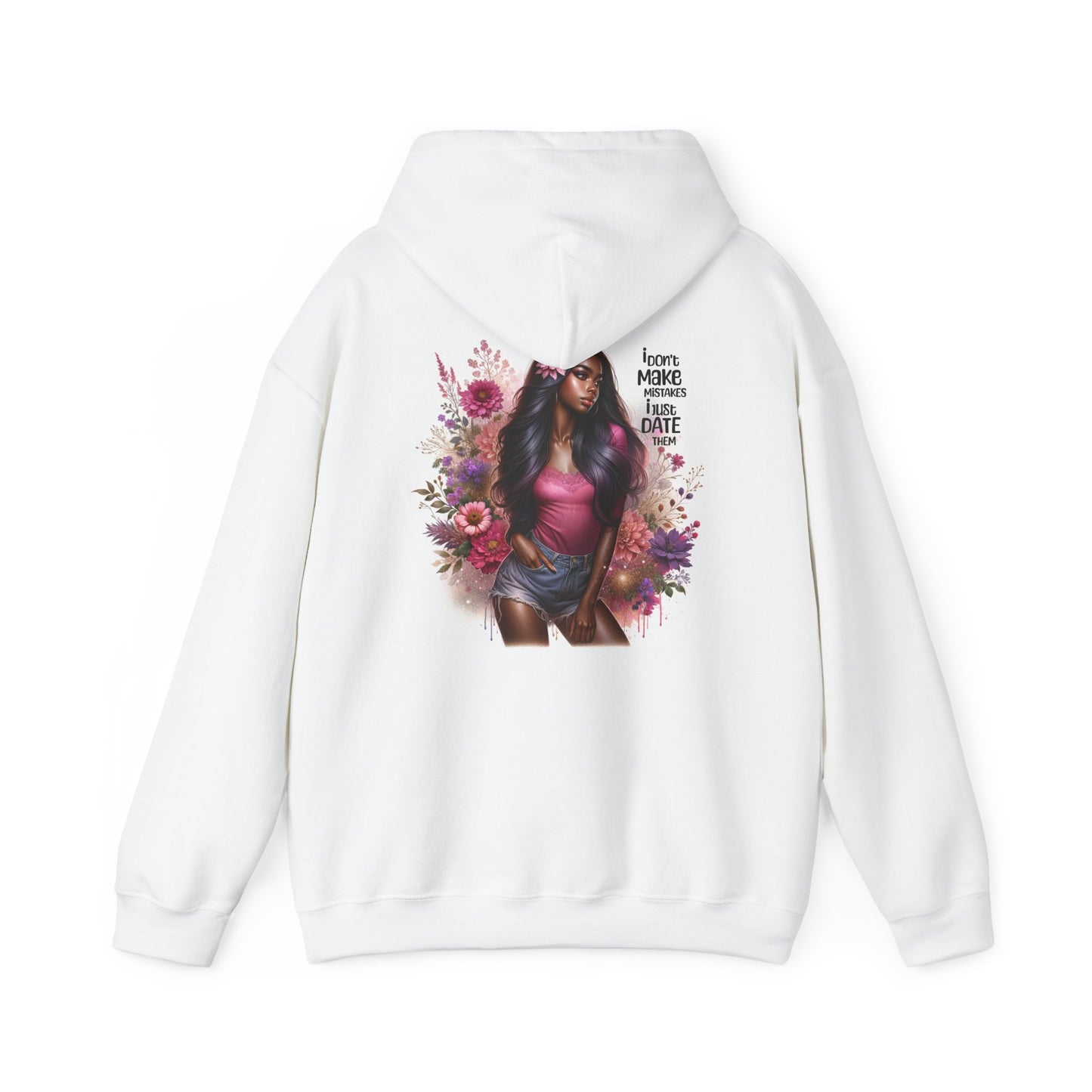 I Don`t Make Mistakes, I Just Date Them Floral Graphic Hoodie for Her, Cozy Sweatshirt, Trendy Pullover, Perfect Gift for Birthdays, Casual Everyday Wear, Women's Fashion
