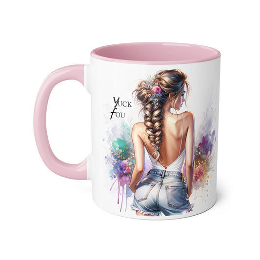 Yuck Fou Chic Coffee Mug, Stylish Drinkware, Gift for Friends, Art Mug, Inspirational Quote Mug, Unique Kitchen Decor, Fun Gift Idea