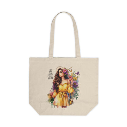 I Am My Own Happily Ever After  Floral Art Canvas Shopping Tote Bag, Tote for Grocery, Eco-Friendly Bag, Gift for Her, Summer Market Bag, Cute Style Tote