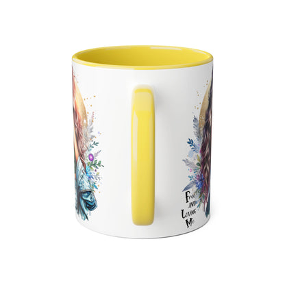 Artistic Accent Mug, Colorful Coffee Cup, Unique Gift for Her, Dreamy Floral Design, Ideal for Birthdays, Self-Care Moments