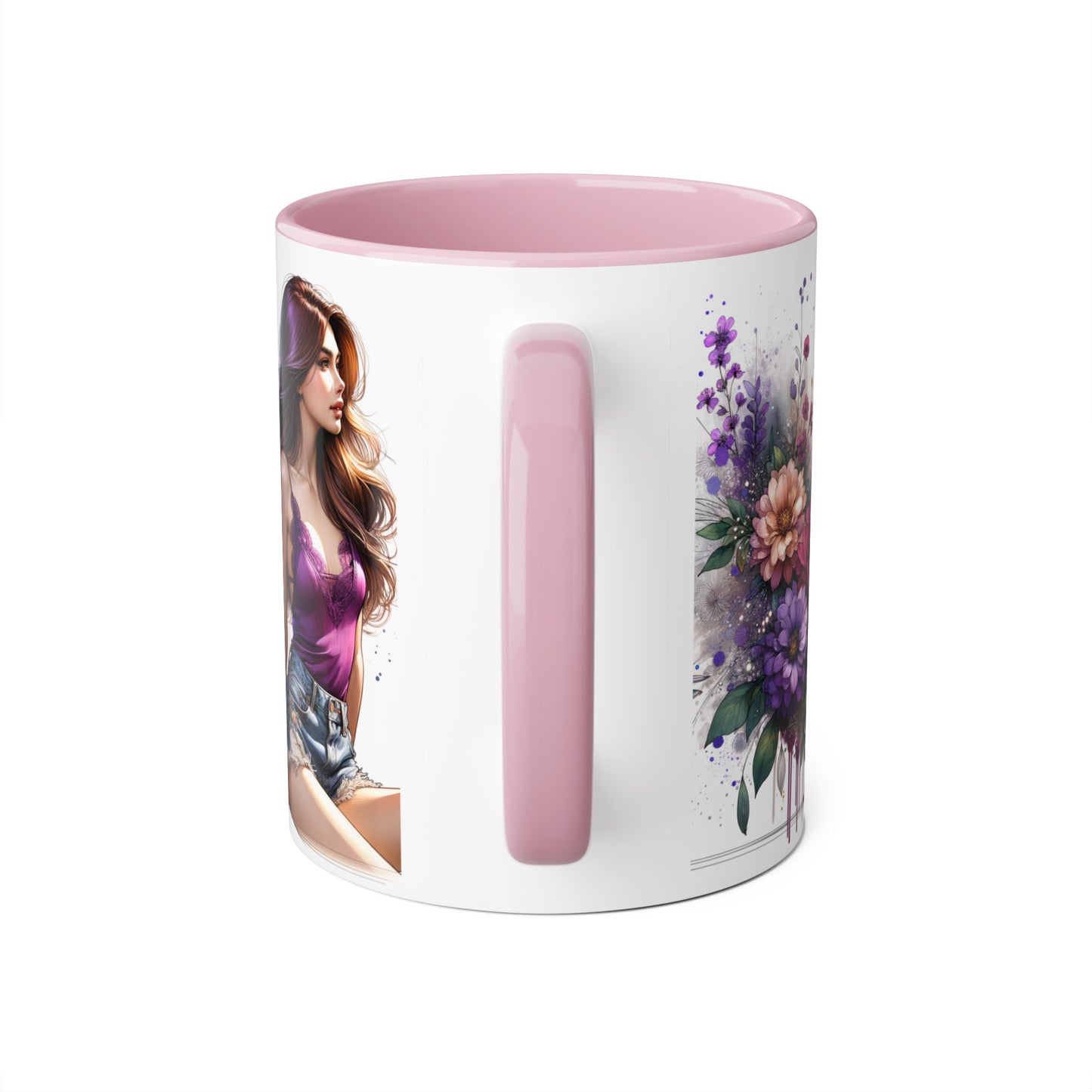 Chic Floral Accent Mug - Perfect for Coffee Lovers, Gift for Her, Home Decor, Floral Art Mug, Unique Drinkware