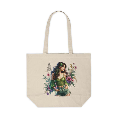 I Am My Own Happily Ever After  Empowering Floral Tote Bag with Inspirational Quote, Canvas Shopping Bag, Reusable Grocery Tote, Eco-Friendly Gift for Women, Everyday Use