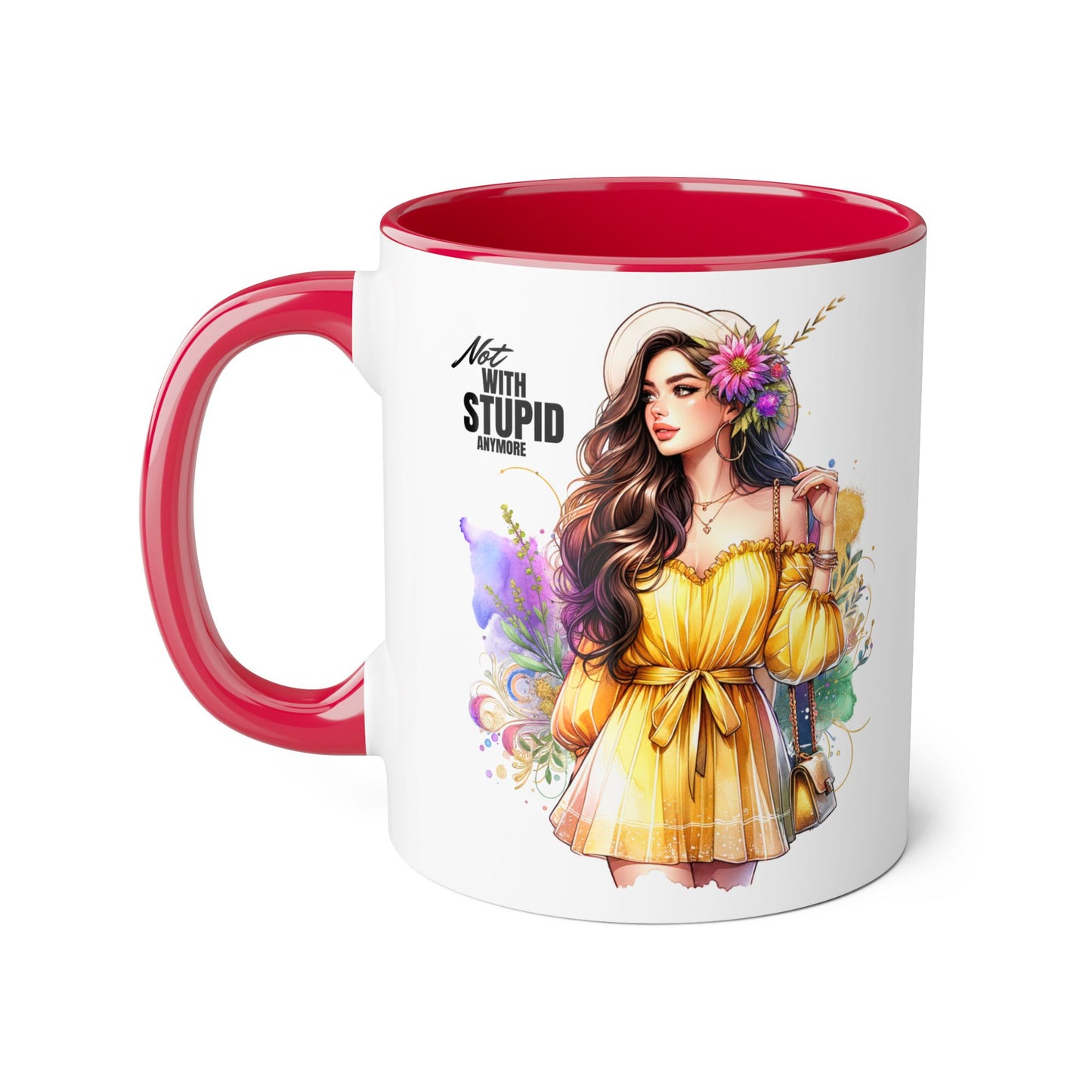 Not With Stupid Anymore Humoristic 11oz Accent Mug
