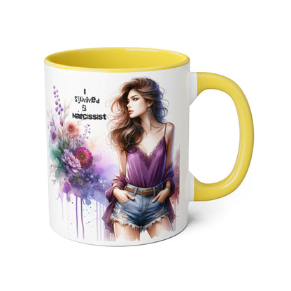 Stylish Quote Mug, Fashion Lover Gift, Narcissist Coffee Cup, Floral Design Mug, Unique Drinkware for Her