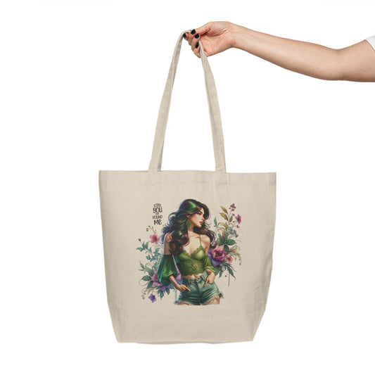 Lost You and Found Me Wonder Woman Canvas Shopping Tote, Eco-Friendly Tote Bag, Gift for Her, Floral Tote, Market Bag, Inspirational Tote