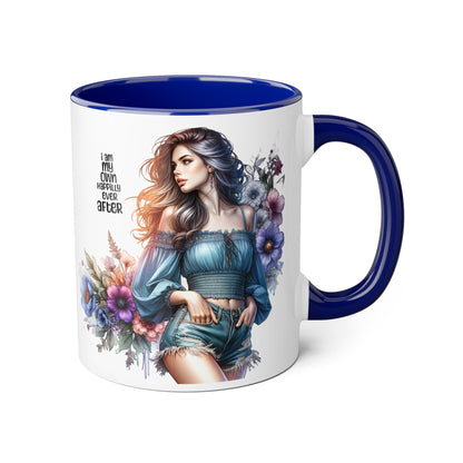 I Am My Own Happily Ever After Whimsical Floral Accent Mug - Perfect Gift for Her, Inspirational Coffee Cup, Self-Care Quotes, Boho Decor, Unique Tea Mug