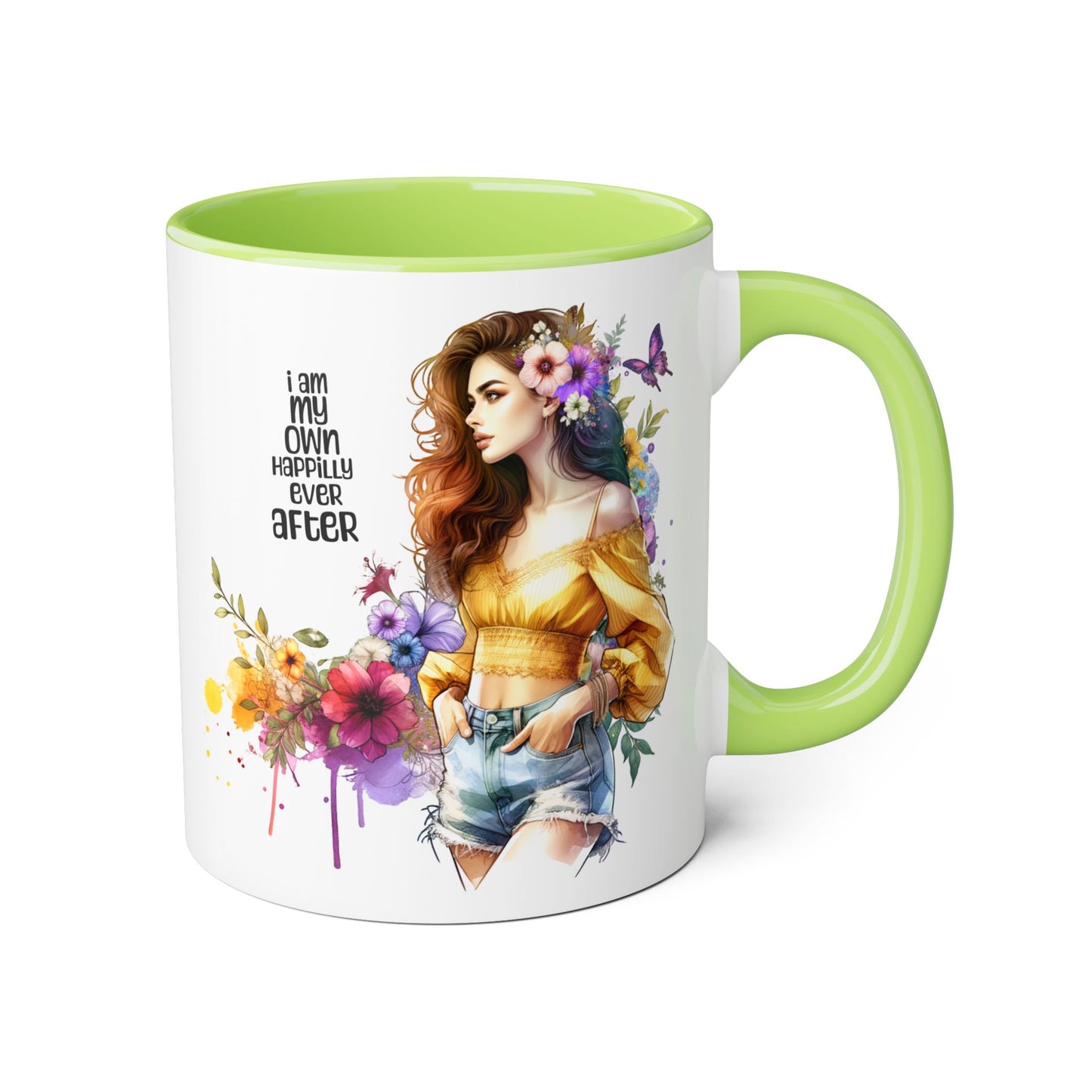 I Am My Own Happily Ever After Empowering Floral Mug, Perfect Gift for Self-Love, Coffee Lovers, or Celebrations like Birthdays and Weddings