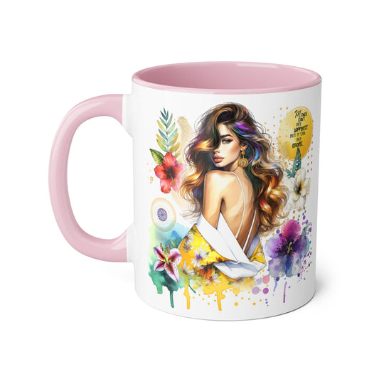 Money Can't Buy Happiness But It Can Buy Divorce Accent Mugs, 11oz