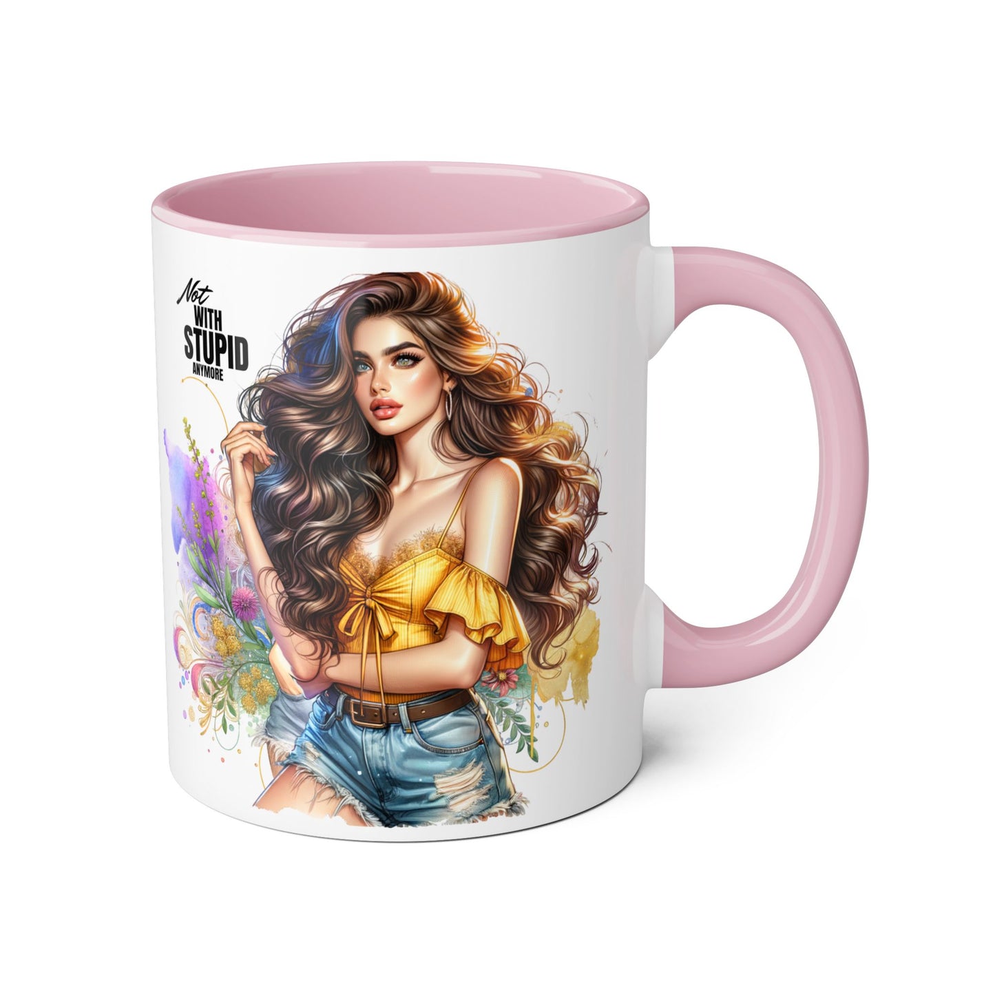 Not With Stupid Anymore Humoristic 11oz Accent Mug