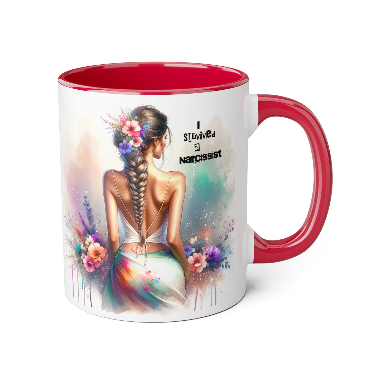 Chic Accent Mug, I Tried to be a Narcissist, Unique Gift, Floral Art, Coffee Lover, Home Decor, Inspiring Quote Mug