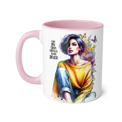 I Am My Own Happily Ever After Empowering Accent Mug - I Am My Own Happiness Ever After, Inspirational Gift for Her, Coffee Lover, Self-Care Decor, Motivational Cup