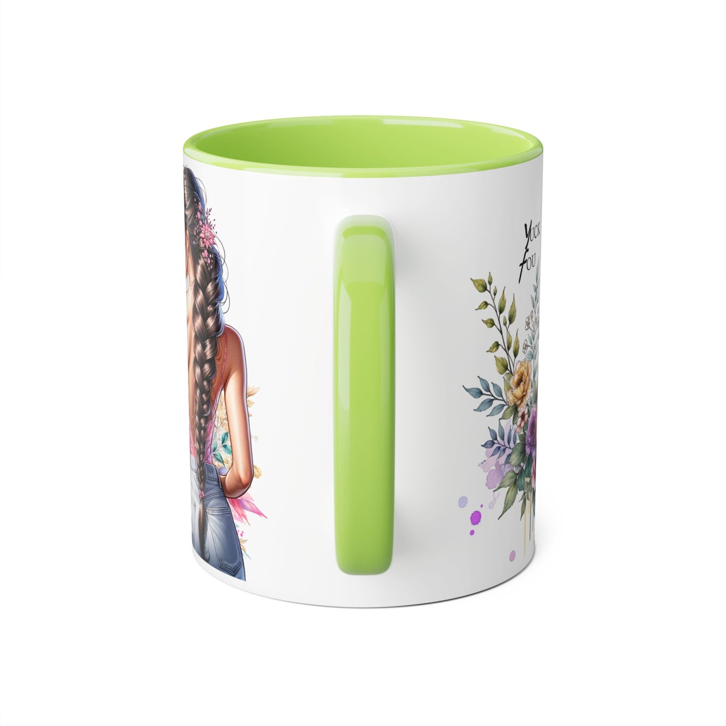 Yuck Fou Floral Art Accent Mug, Inspirational Coffee Cup, Unique Gift for Her, Mother’s Day Present, Home Decor, Art Lover Mug