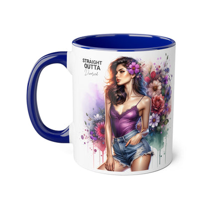 Straight Outta Divorced Humoristic Floral Art Accent Mug, Straight Outta, Gift for Her, Coffee Lover, Home Décor, Unique Tea Cup, Birthday Present