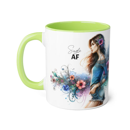 Stylish Accent Mug, Coffee Lover Gift, Floral Design Mug, Trendy Drinkware, Unique Gift for Her, Simple AF Mug