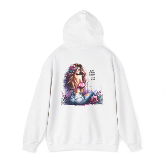 I Am My Own Happily Ever After Flower Power Unisex Heavy Blend™ Hooded Sweatshirt - Inspirational Art, Cozy Fashion for Women