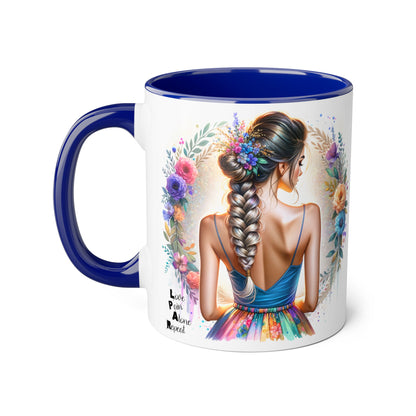 Artistic Accent Mug, Floral Coffee Cup, Unique Gifts for Her, Inspirational Drinkware, Love Yourself Mugs, Boho Style