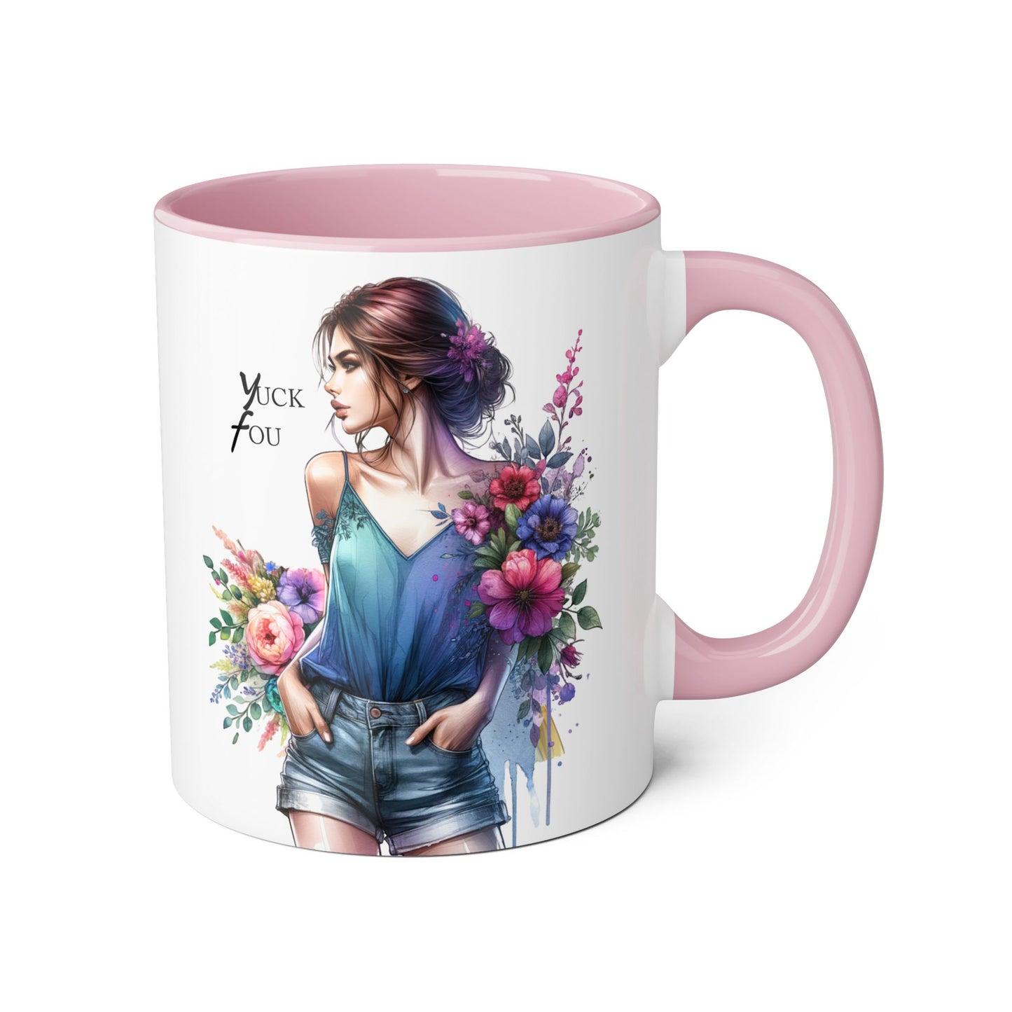 Yuck Fou Floral Art Accent Mug | Stylish Gift for Coffee Lovers, Housewarming, Birthdays, Creative Decor