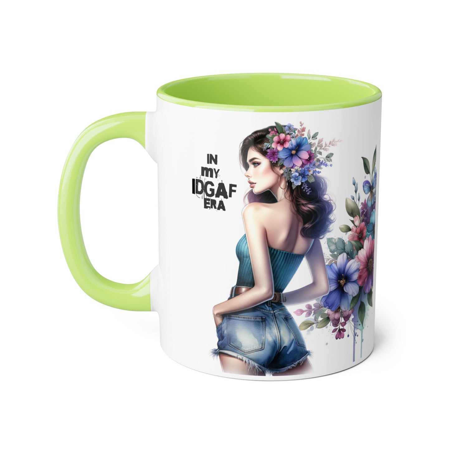 Bold Floral IDGAF Era Mug | Unique Coffee Gift | Retro Vibes | Sassy Tea Cup | Fun Home Decor | Statement Drinkware | 11oz Accent Mug