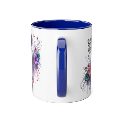 Be My Peace or Peace Out Bohemian Themed Accent Mug, Artist Cup, Unique Gift, Floral Coffee Cup, Inspirational Quote Mug