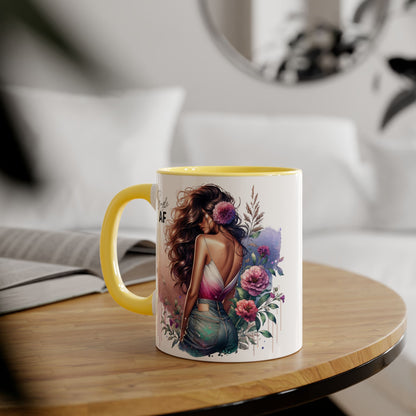 Single AF Floral Accent Mug - Drinkware for Single Ladies, Self-Care Gift, Coffee Lover, Unique Home Decor, Valentine's Day Gift