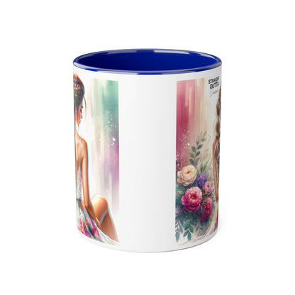Straight Outta Divorced Humoristic Elegant Floral Accent Mug, Artistic Coffee Cup, Gift for Her, Home Decor, Tea Lover's Mug, Birthday Gift Idea, Wedding Favor