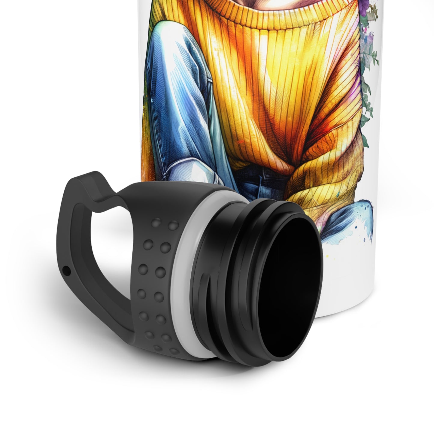 I Am My Own Happily Ever After Stylish Stainless Steel Water Bottle, Motivational Gift, Eco-Friendly Hydration, Artwork for Nature Lovers, Travel Essential, Unique Design