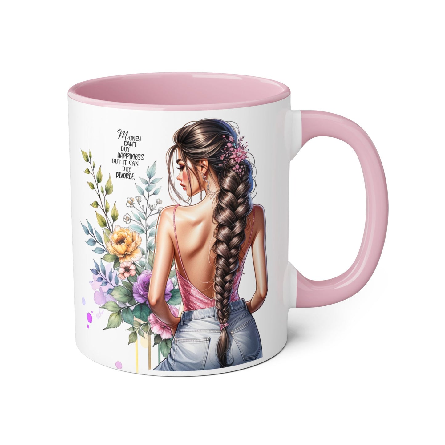 Mug Money Can't Buy Happiness But It Can Buy Divorce Humoristic 11oz Accent Mug
