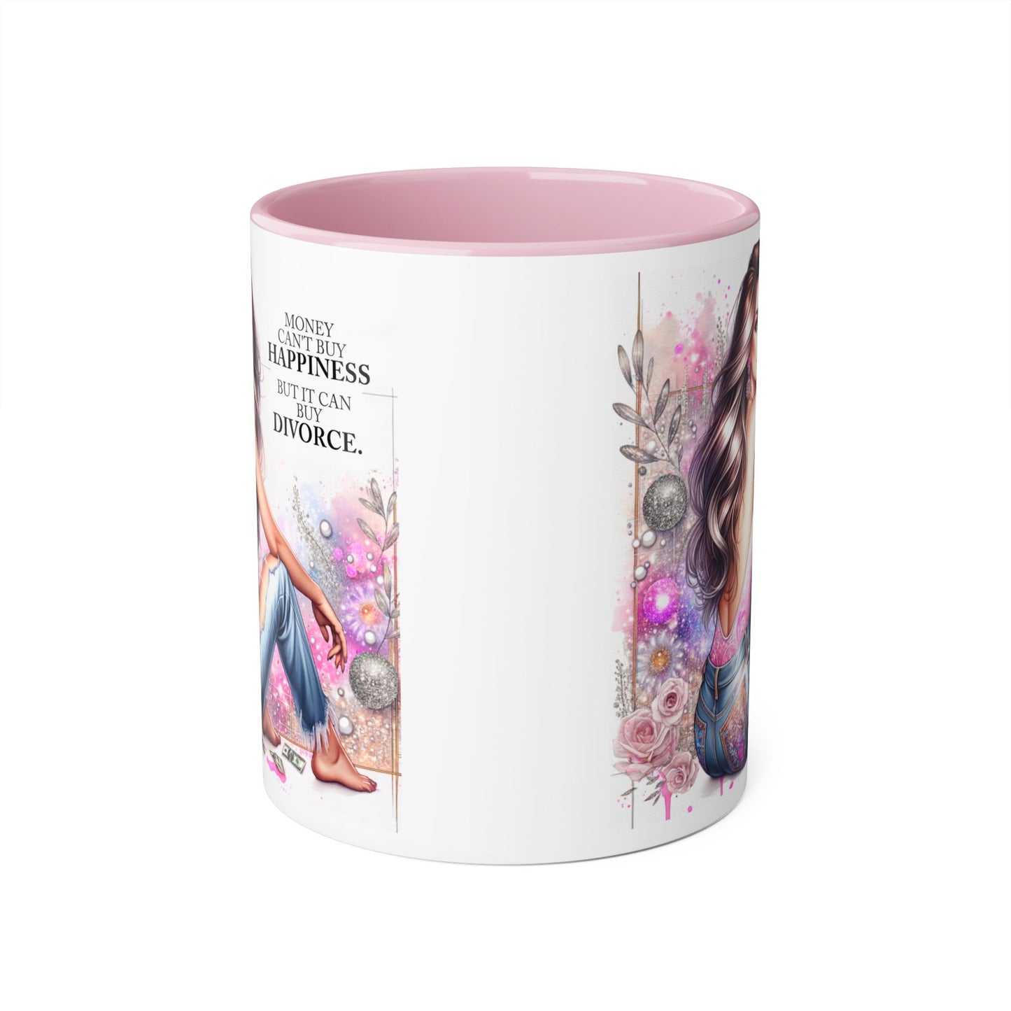 Money Can't Buy Happiness But It Can Buy Divorce Humoristic  Accent Mug | Funny Coffee Cup | Gift for Her | Unique Barware for Friends | Birthday & Self-Care Mug