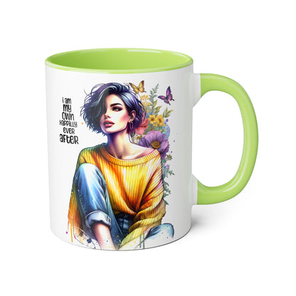 I Am My Own Happily Ever After Empowering Accent Mug - I Am My Own Happiness Ever After, Inspirational Gift for Her, Coffee Lover, Self-Care Decor, Motivational Cup