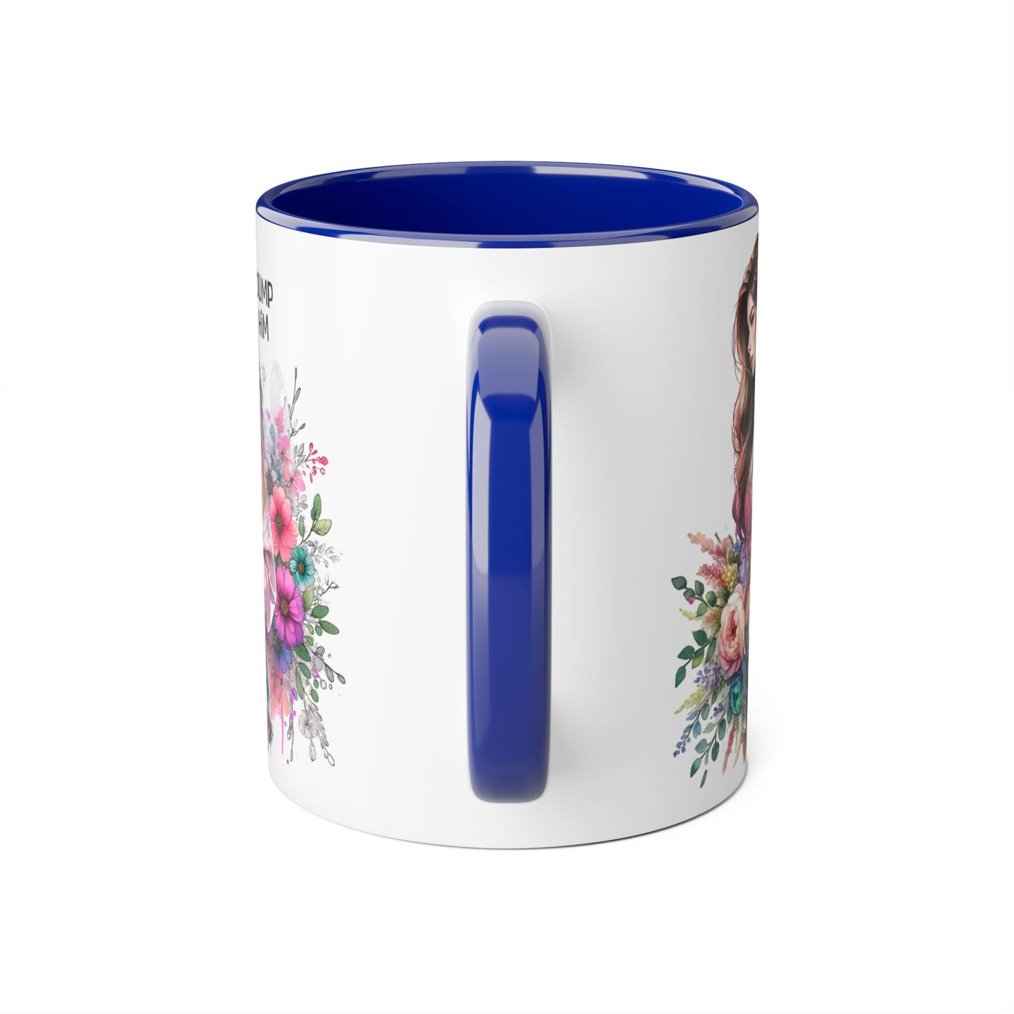 Floral Accent Mug, 11oz Coffee Cup, Gift for Her, Inspirational Mug, Cute Floral Design, Self-Love Coffee Mug