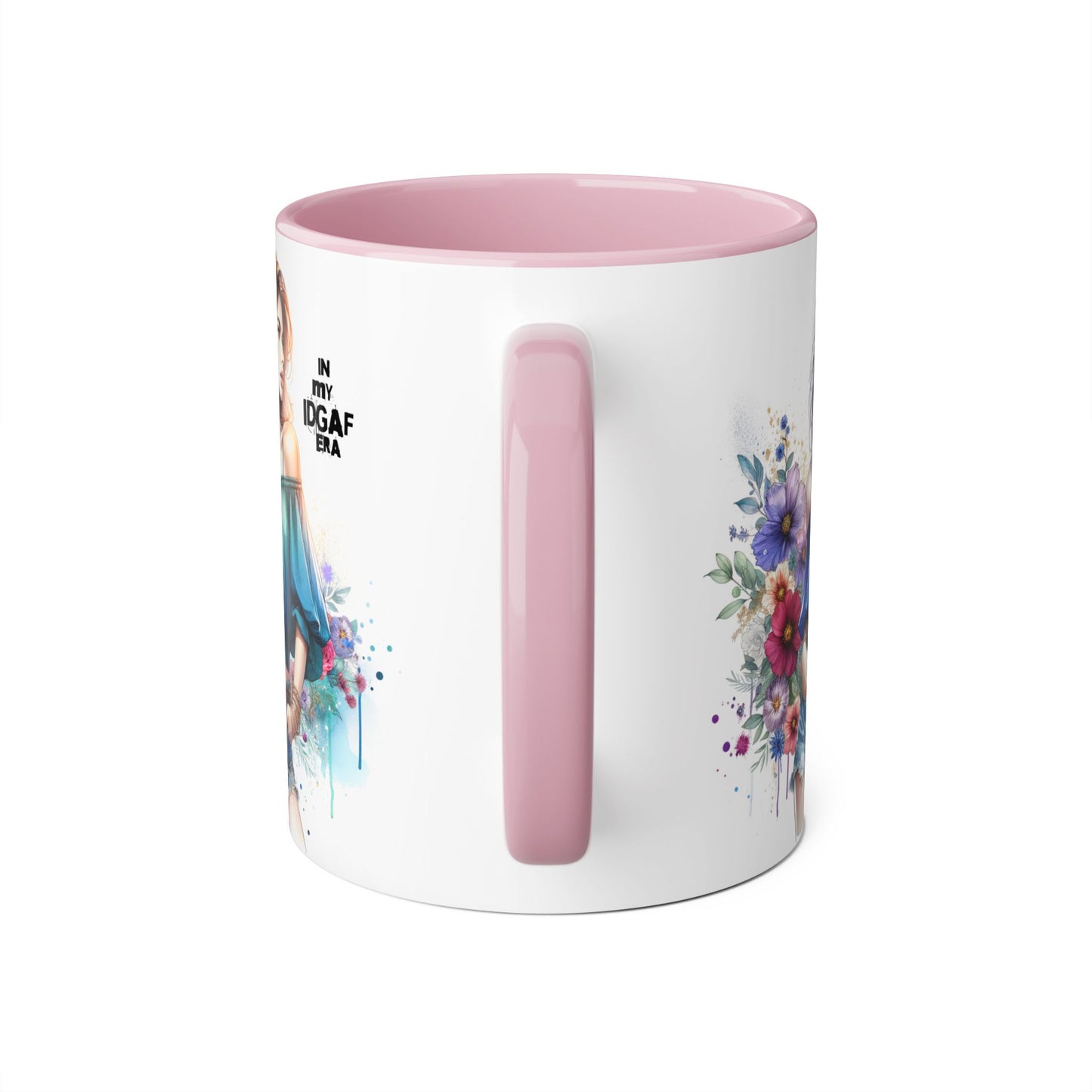 IDGAF Floral Accent Mug - Stylish Coffee Mug for Sassy Souls, Gift for Friends, Unique Home Decor, Perfect for Birthdays, Fun Collectible