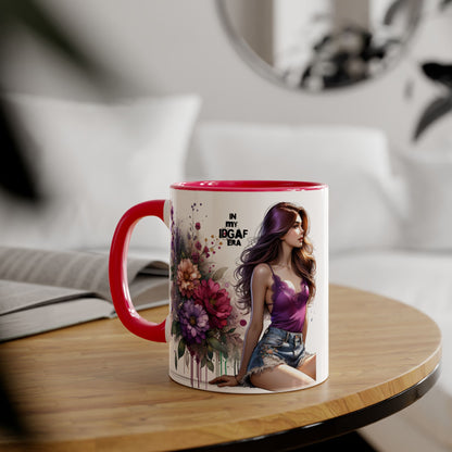 Chic Floral Accent Mug - Perfect for Coffee Lovers, Gift for Her, Home Decor, Floral Art Mug, Unique Drinkware