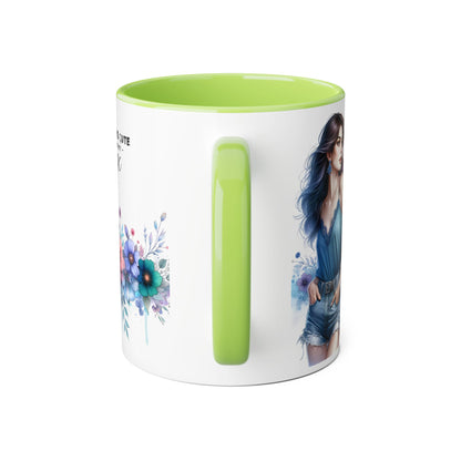 I'm Too Cute For My Ex  Mug - 11oz Accent Tumbler, Quirky Gift, Coffee Lover Accessories, Birthday Present, Floral Design