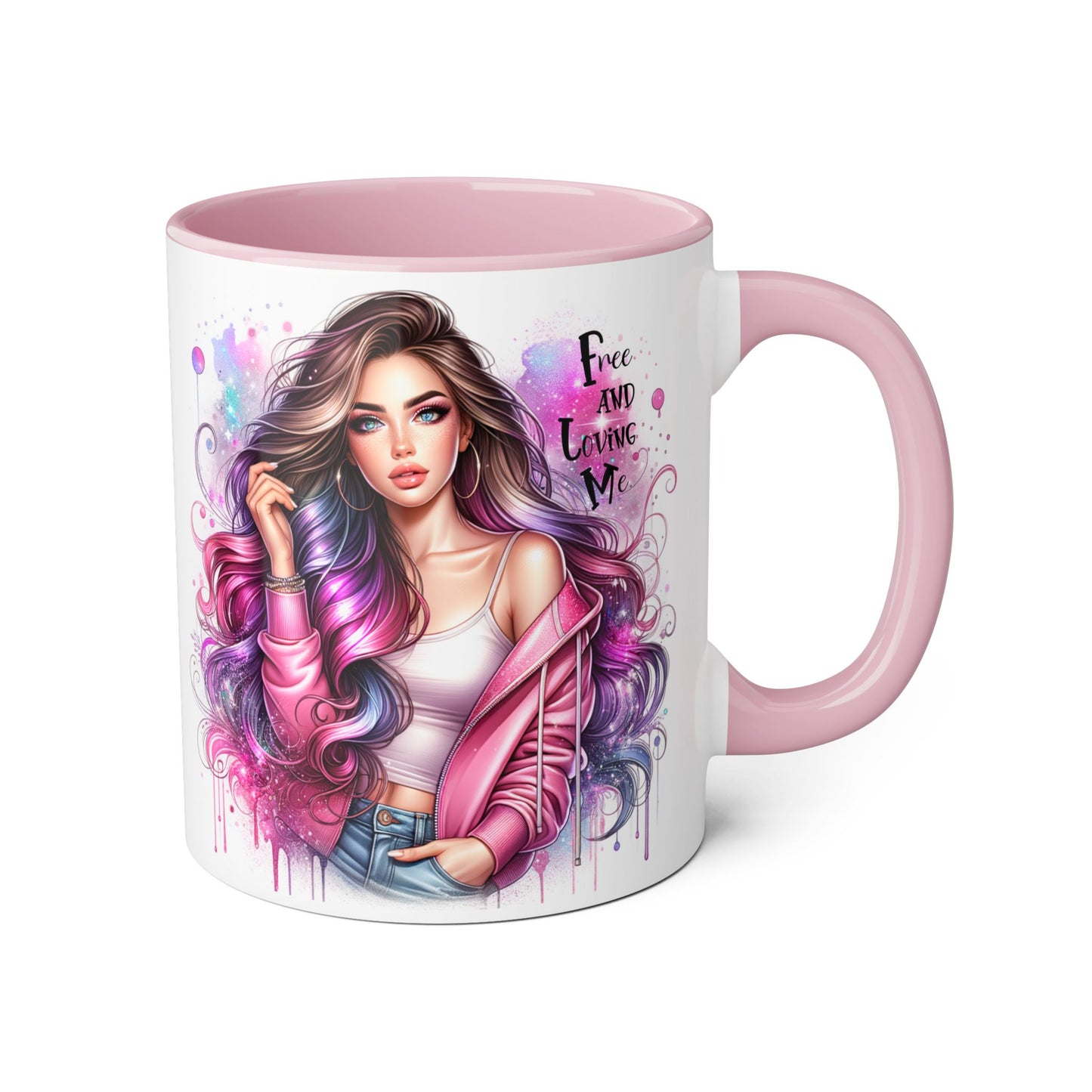 Colorful Motivational Accent Mug - "Free and Loving Me" - Self-Care Gift, Inspirational Drinkware, Artistic Coffee Cup, Unique Present, [...]