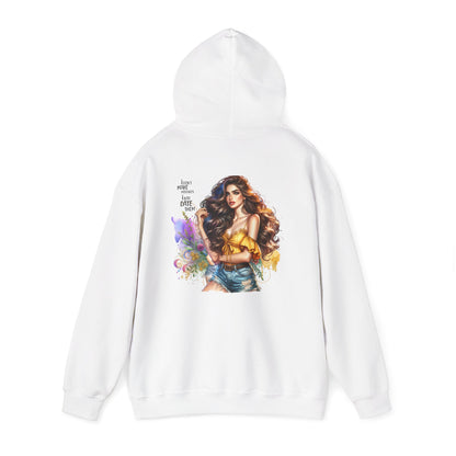 I Don`t  Make Mistakes, I Just Date Them Colorful Artistic Hooded Sweatshirt with Inspirational Quote, Cozy Unisex Pullover, Streetwear Fashion, Unique Gift Idea, Art Lover Apparel