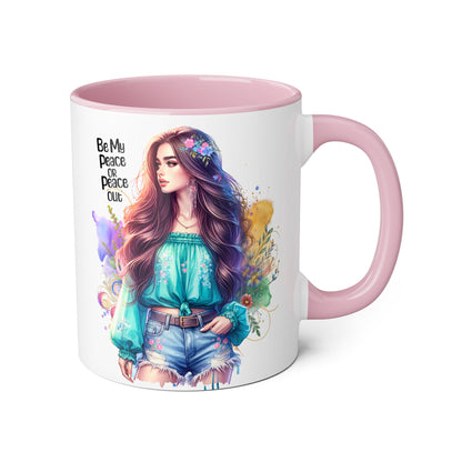 Mug - Be My Peace or Peace Out Accent Mug, 11oz