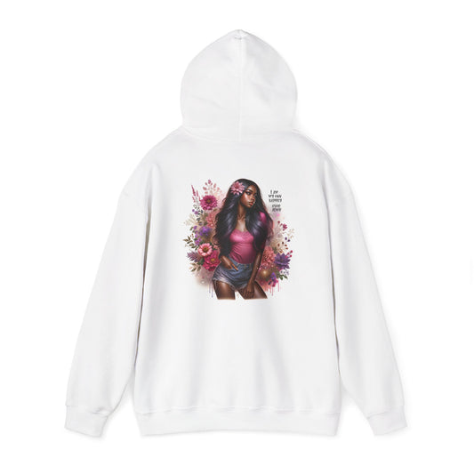 I Am My Own Happily Ever After Floral Self-Love Hooded Sweatshirt | Cozy Unisex Sweatshirt for Self-Care, Perfect for Gifts, Relaxation, and Everyday Wear