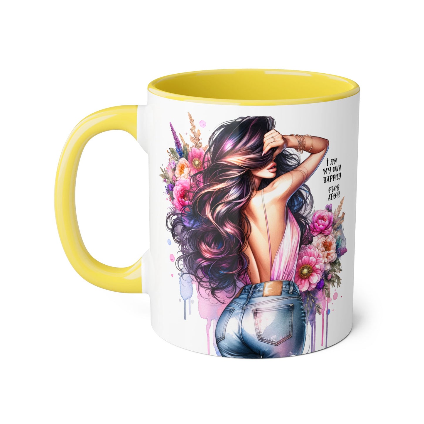 I Am My Own Happily Ever After Self-Love Floral Accent Mug - 11oz Inspirational Coffee Cup