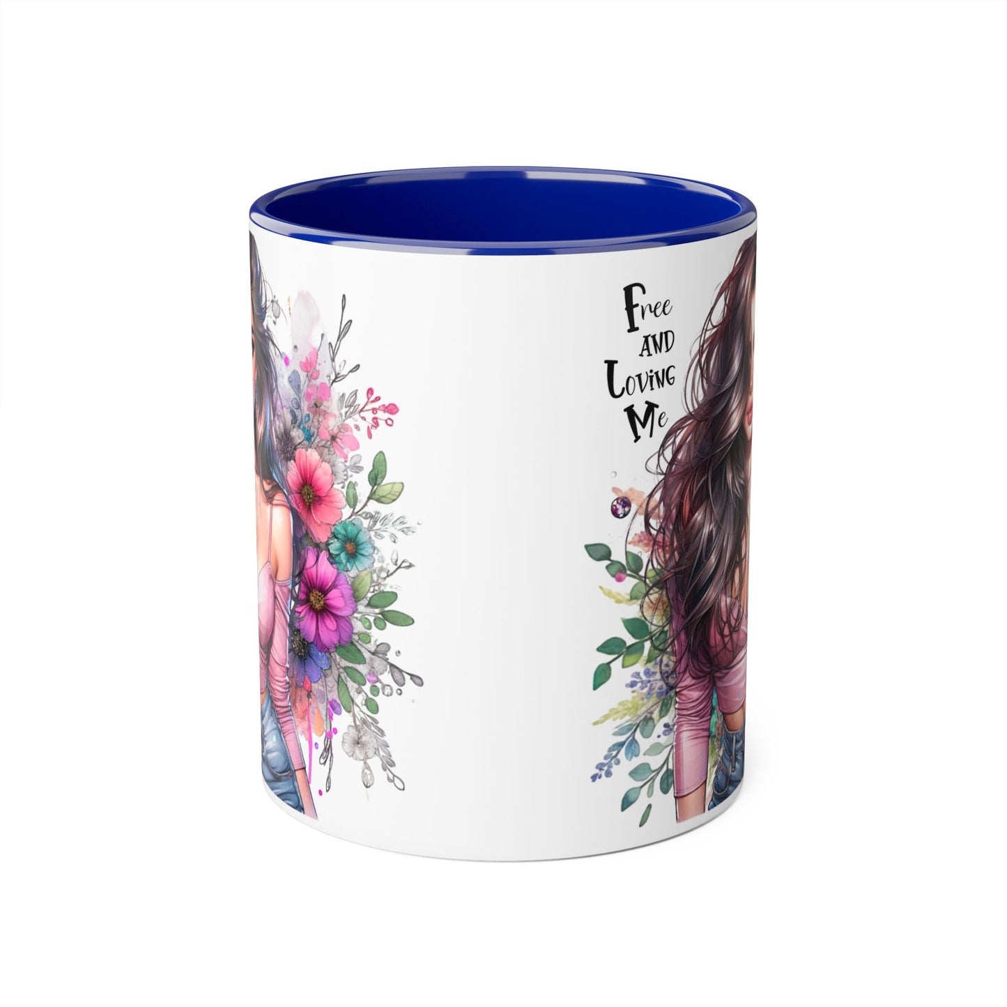 Bohemian Floral Accent Mug, Coffee Cup for Nature Lovers, Inspirational Gift, Home Decor, Unique Art