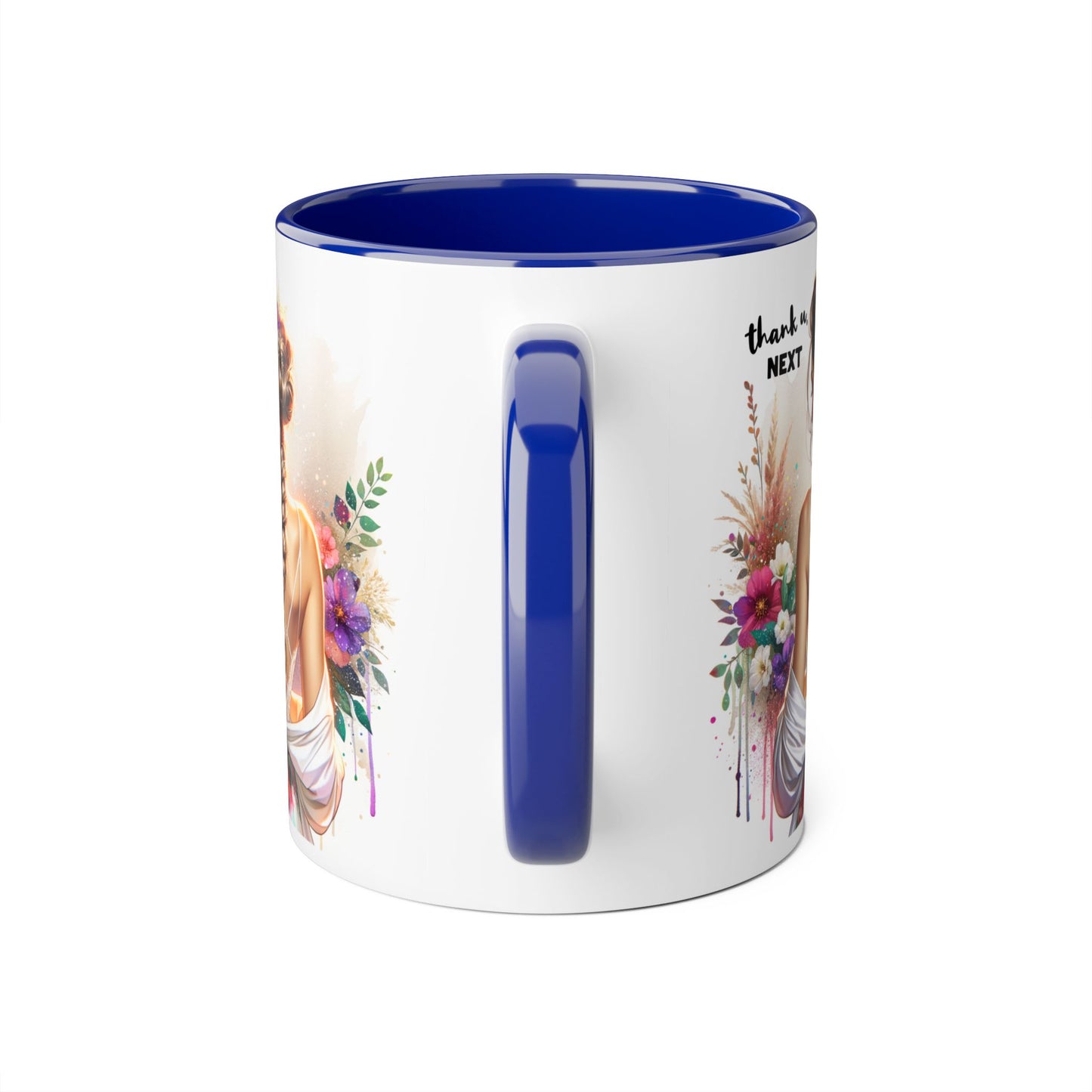 Thank U, Next Chic Floral Accent Mug, Next Season Inspired Coffee Cup, Gift for Her, Boho Style Drinkware, Home Decor, Unique Birthday Present