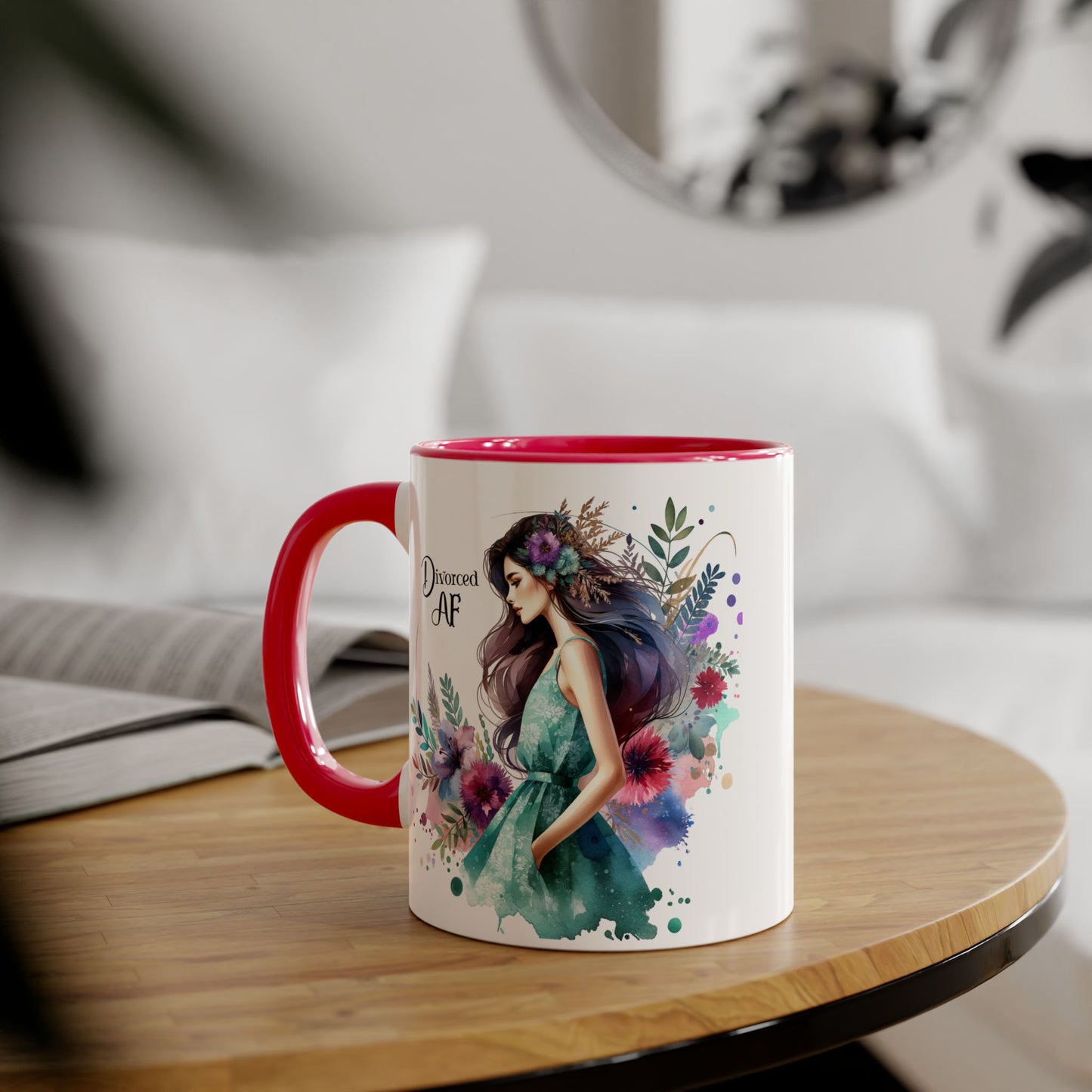 Divorced AF Accent Mug - Inspirational Coffee Cup, Unique Gift for Newly Divorced, Motivational Drinkware, Self-Care Mug